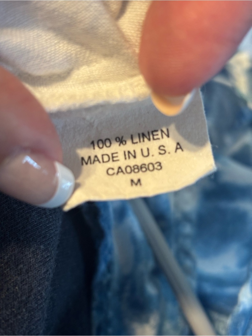 Citron Bleu Blue Tie Dye Tank Top Linen Relaxed Boho M - Picture 11 of 11